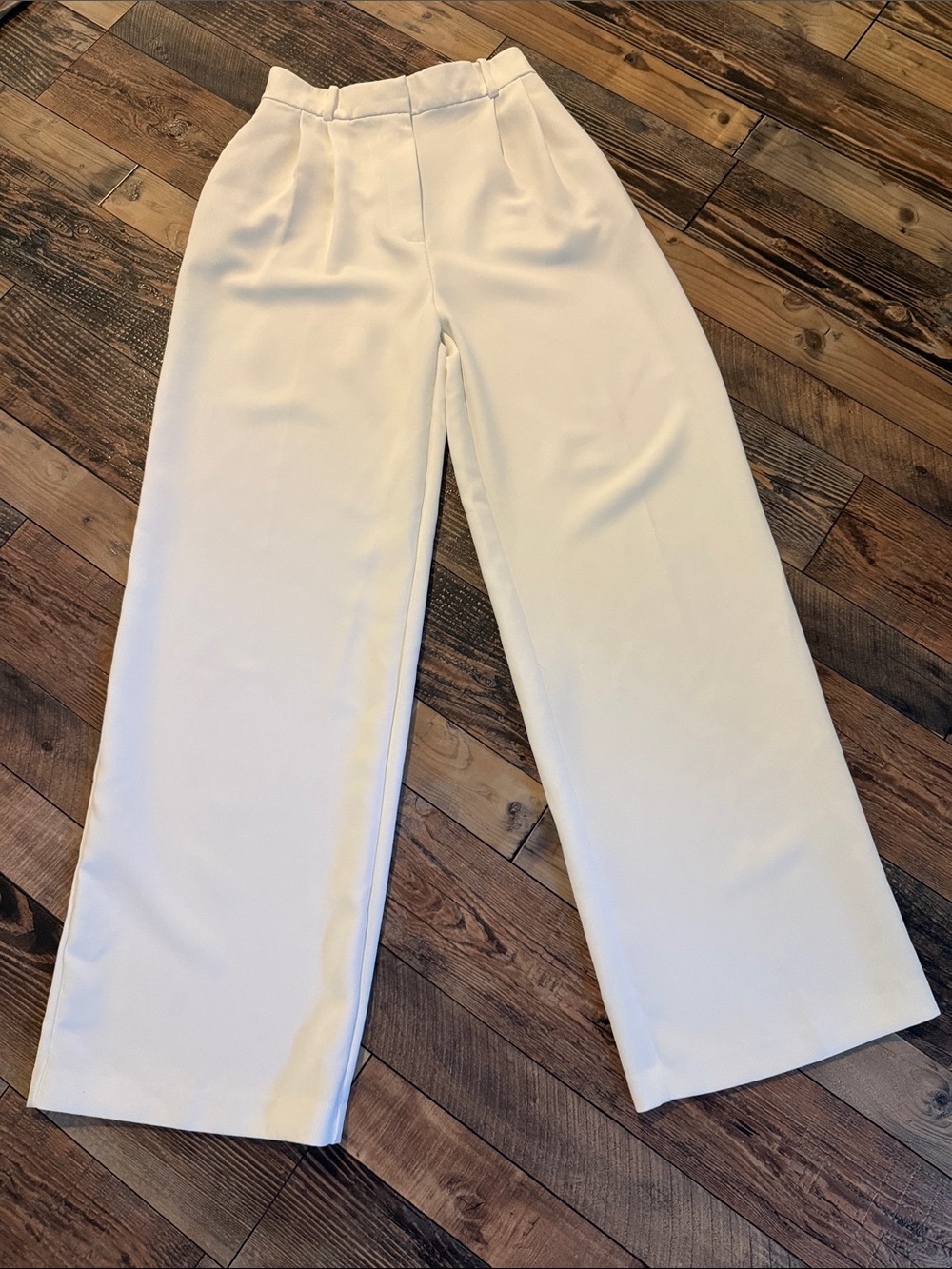Zara White Wide-Leg Trousers